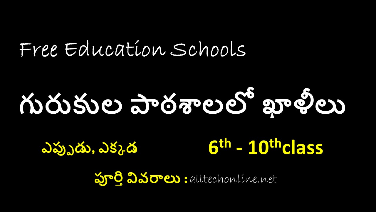 Gurukula Patashala Vacancies In AP,Telangana